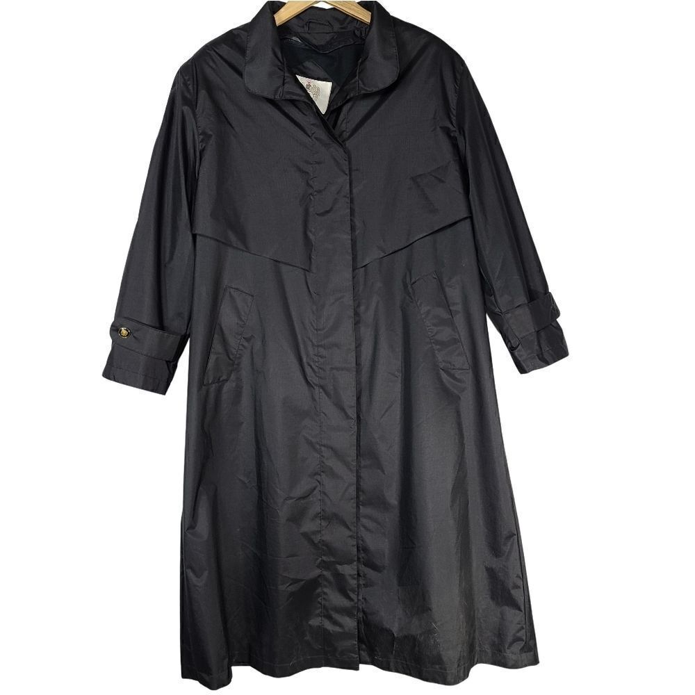 Winter Wise Black Women's Vintage Trench Coat